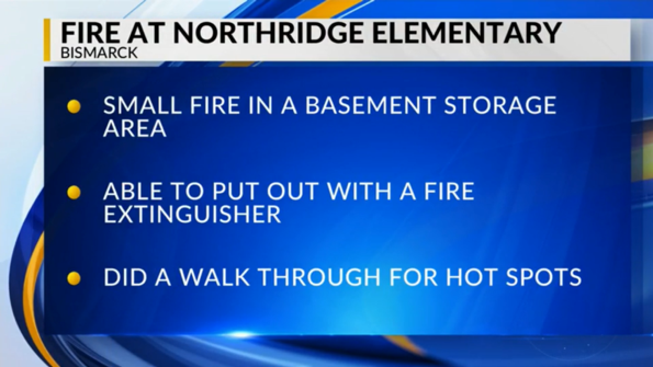 Fire at Northridge Elementary school release