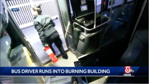 Bus driver praised for using fire extinguisher