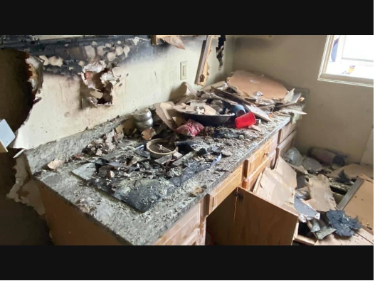 Fire extinguisher used to put out kitchen fire